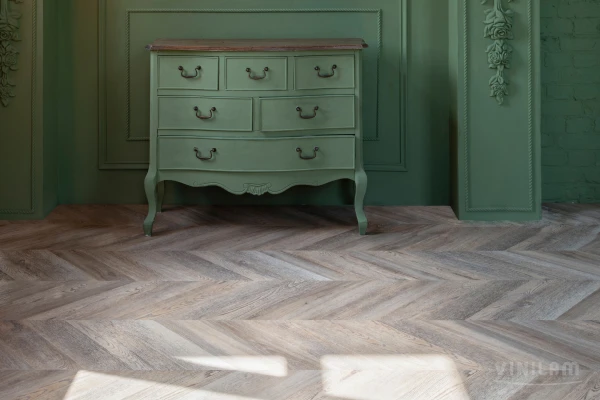 Vinilam Parquet Chevron Glue 153616-GL Паркет Шеврон Шампань Glue