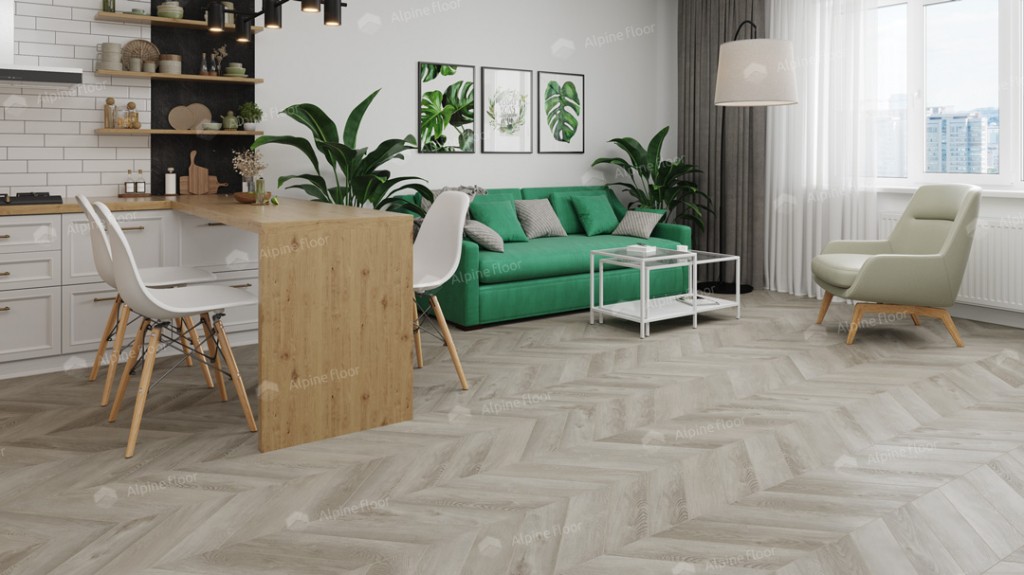 Alpine Floor CHEVRON ALPINE LVT плитка Дуб Фантазия Chevron ECO 20-1