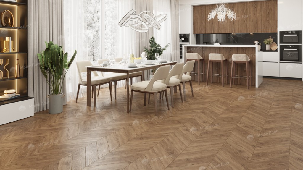 Alpine Floor CHEVRON ALPINE LVT плитка Гевуина Chevron ECO 20-10