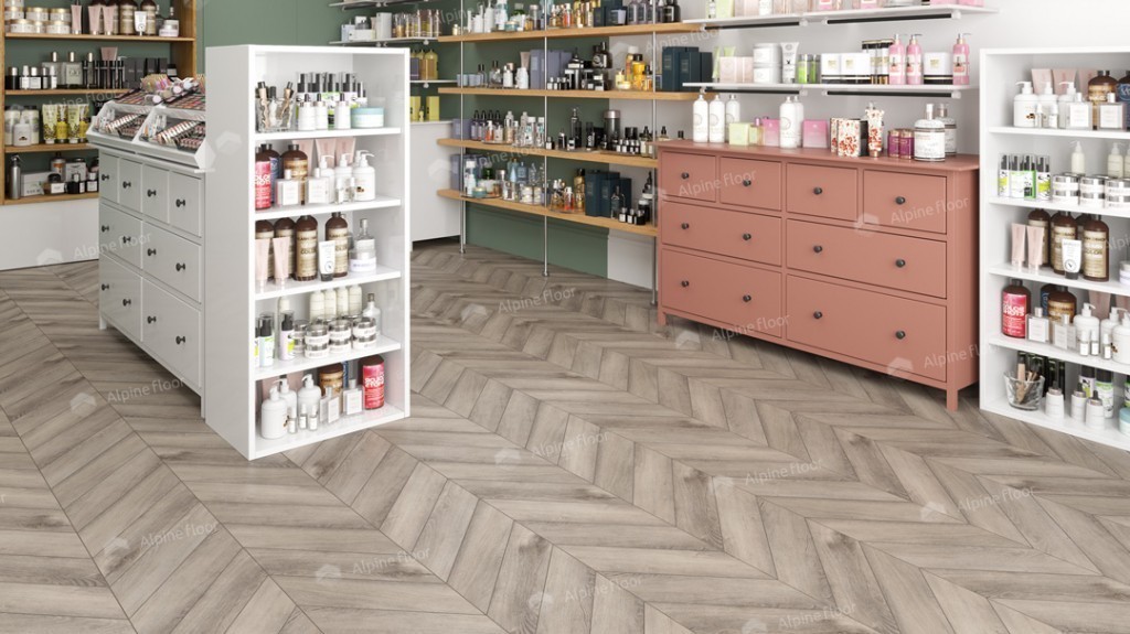 Alpine Floor CHEVRON ALPINE LVT плитка Дуб Исида Chevron ECO 20-8