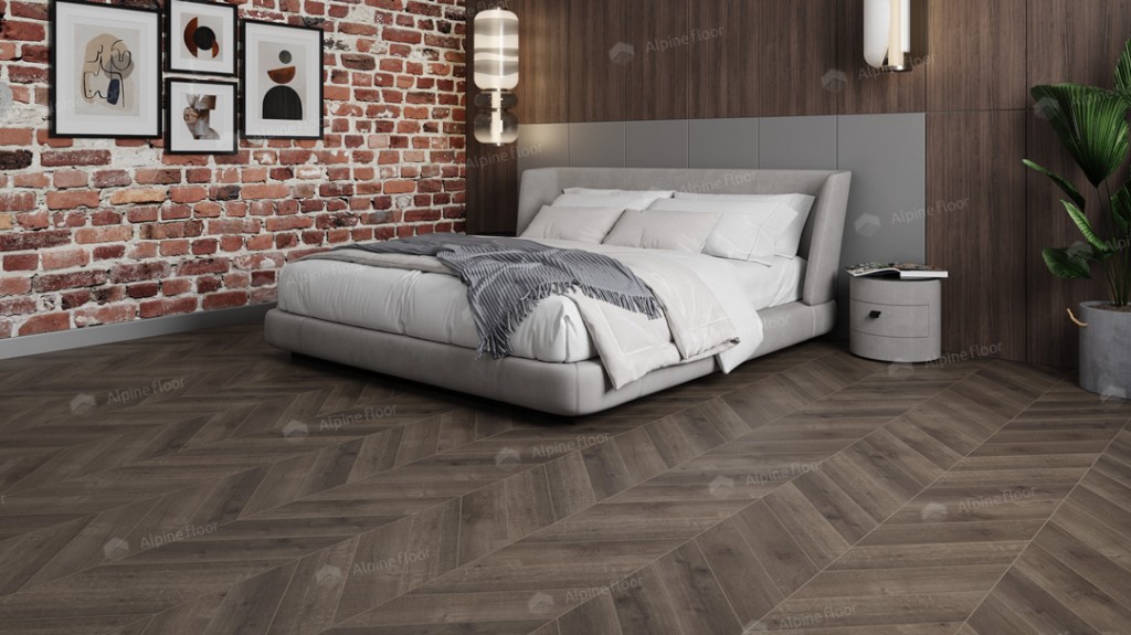 Alpine Floor CHEVRON ALPINE LVT плитка Дуб Антарес Chevron ECO 20-9
