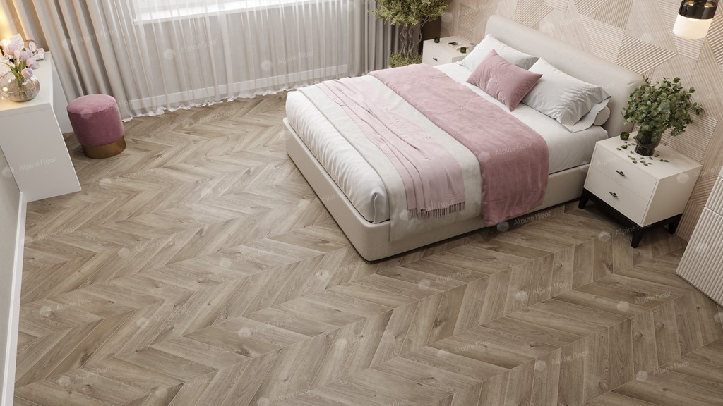 Alpine Floor Chevron Alpine SPC ламинат Дуб Натуральный Отбеленный ECO 18-3 MC