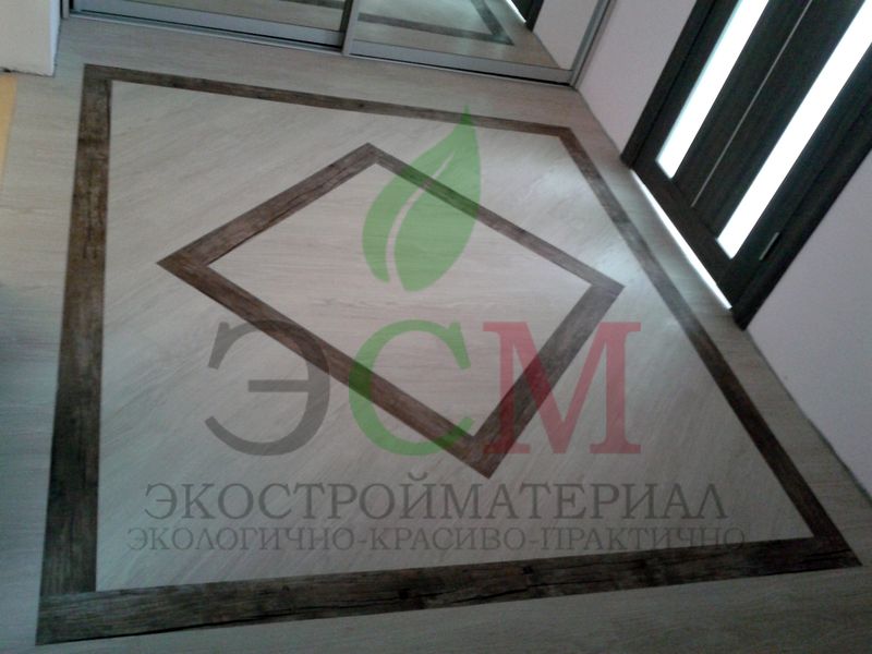 Декоративная раскладка кварцвиниловой плитки с окантовкой